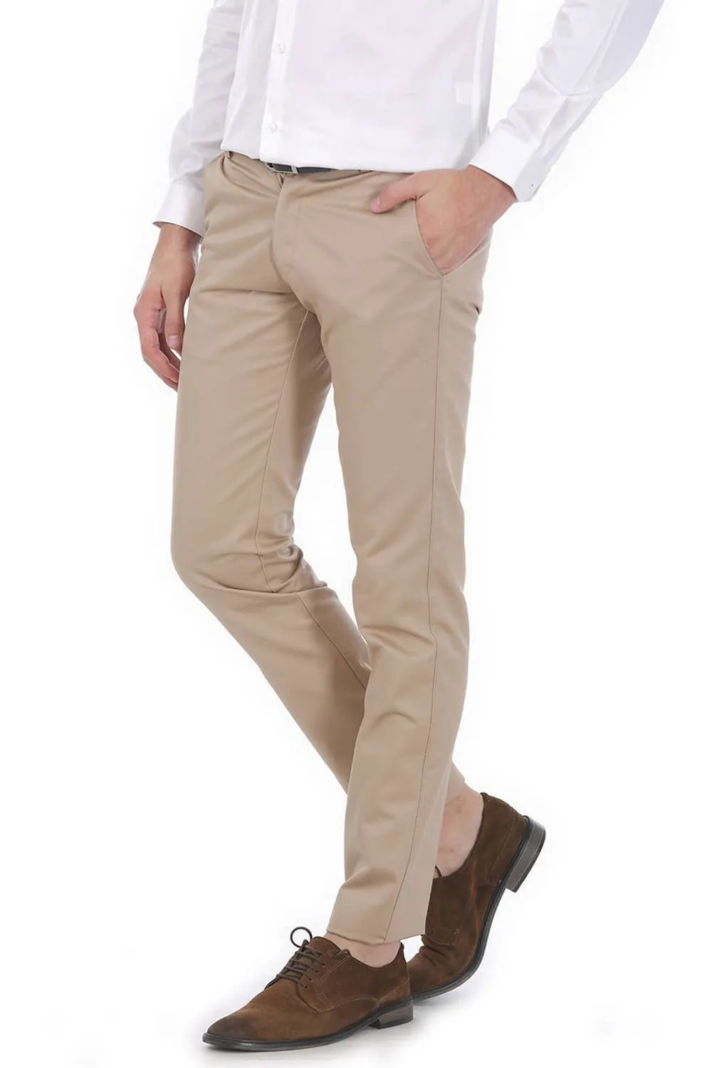 Tapered Fit Satin Trousers