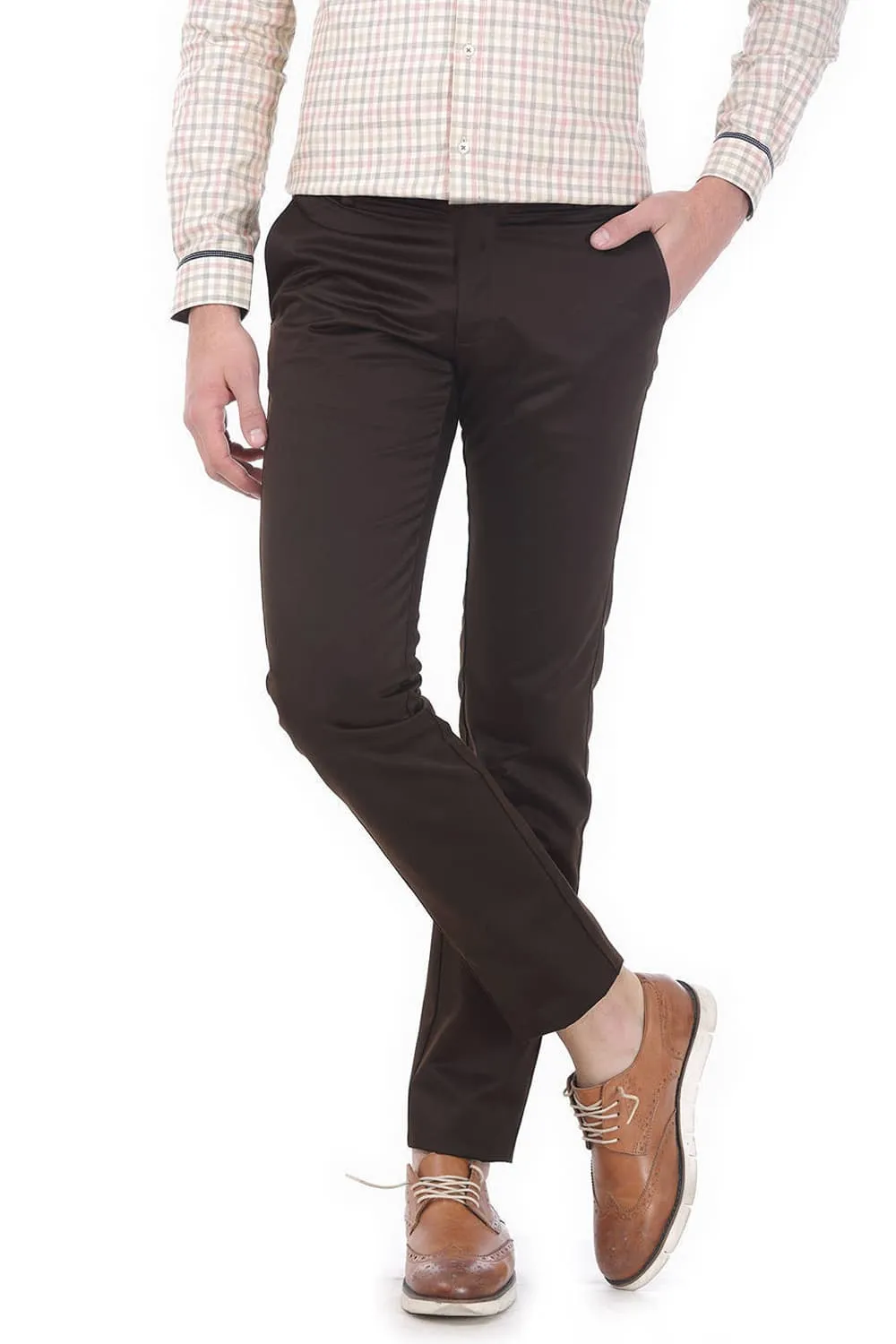 Tapered Fit Satin Trousers