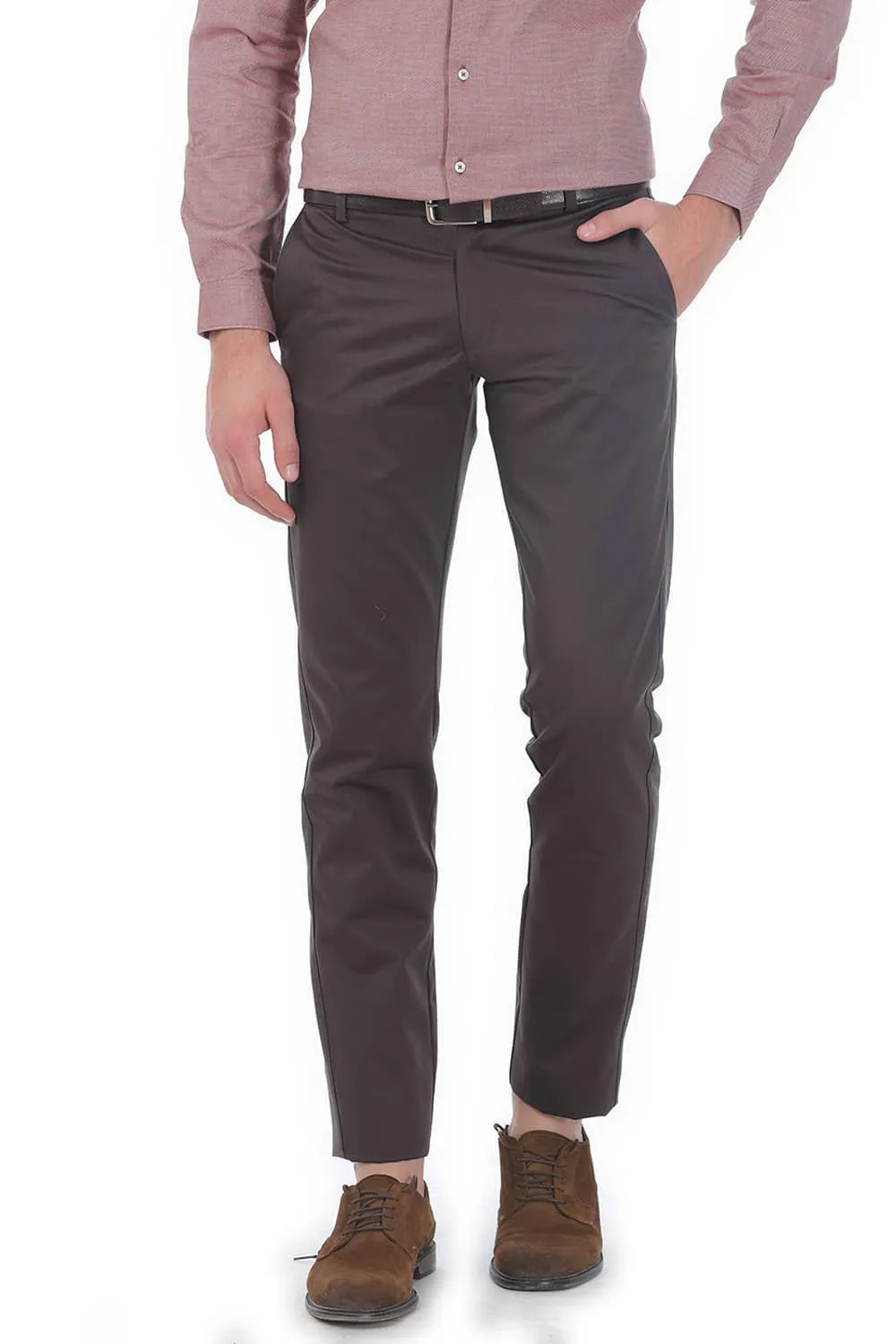 Tapered Fit Satin Trousers