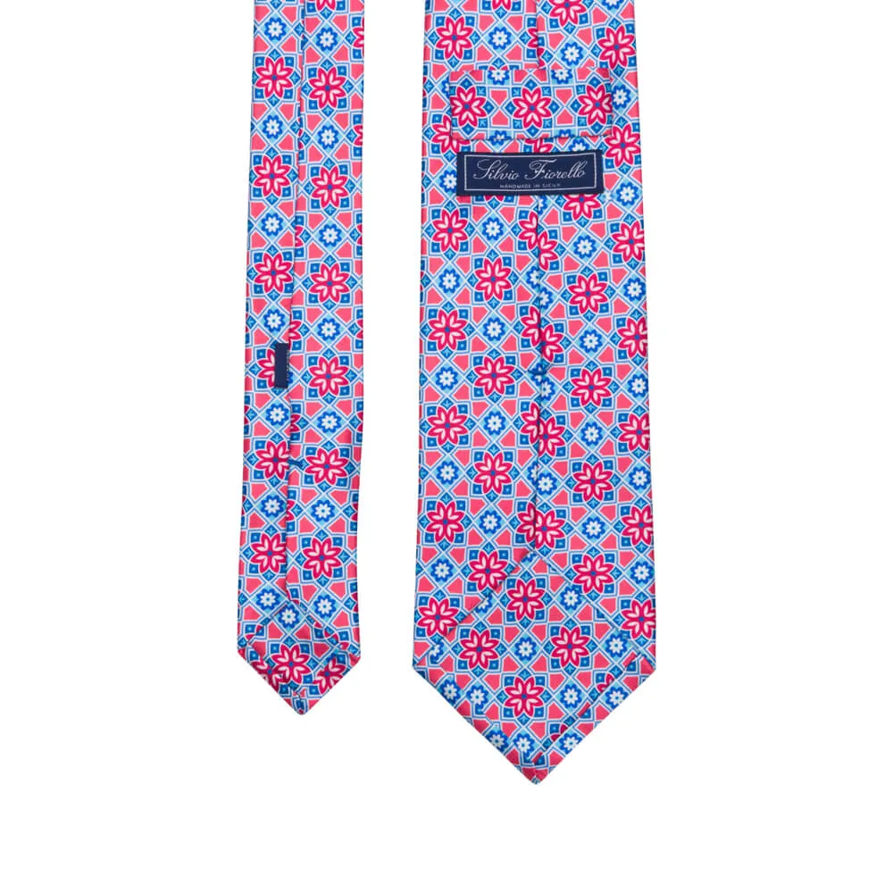 The Duke of Taormina Red and Blue Duchesse Silk Tie