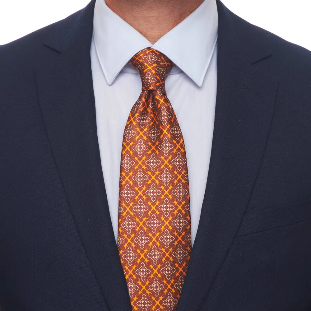 The Uffizi Orange Duchesse Silk Tie