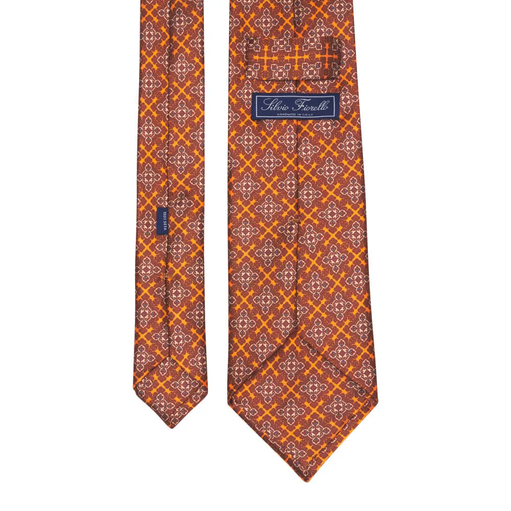 The Uffizi Orange Duchesse Silk Tie