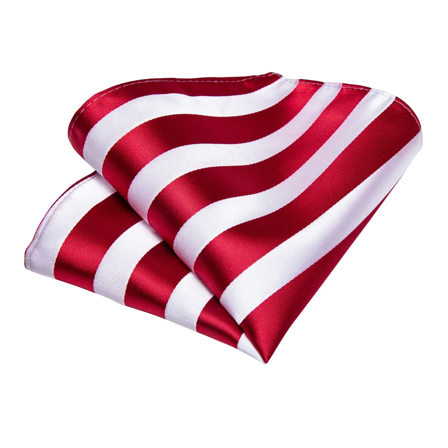 Ties2you Business Tie Red White Striped Tie Pocket Square Cufflinks Set