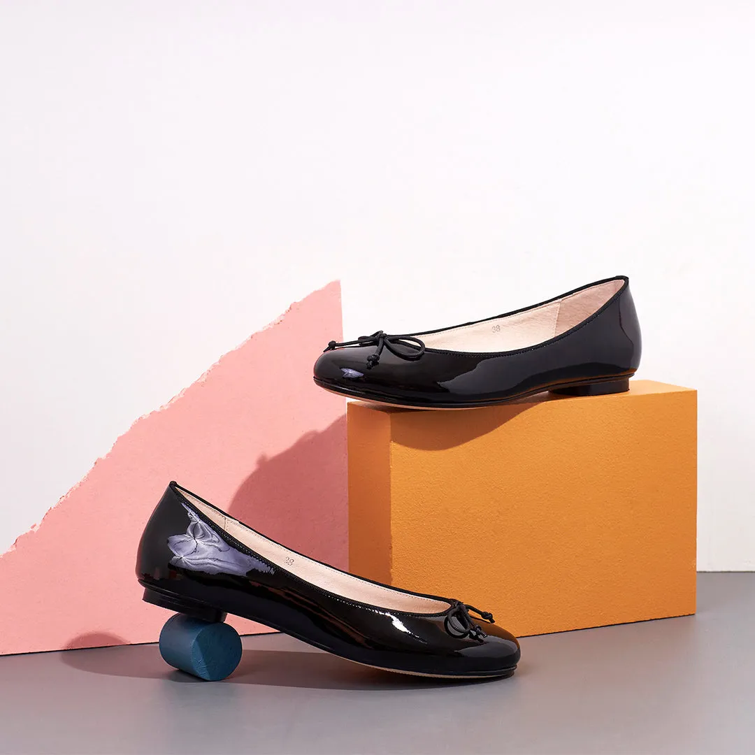 Tina Black Patent Leather Ballet Flat