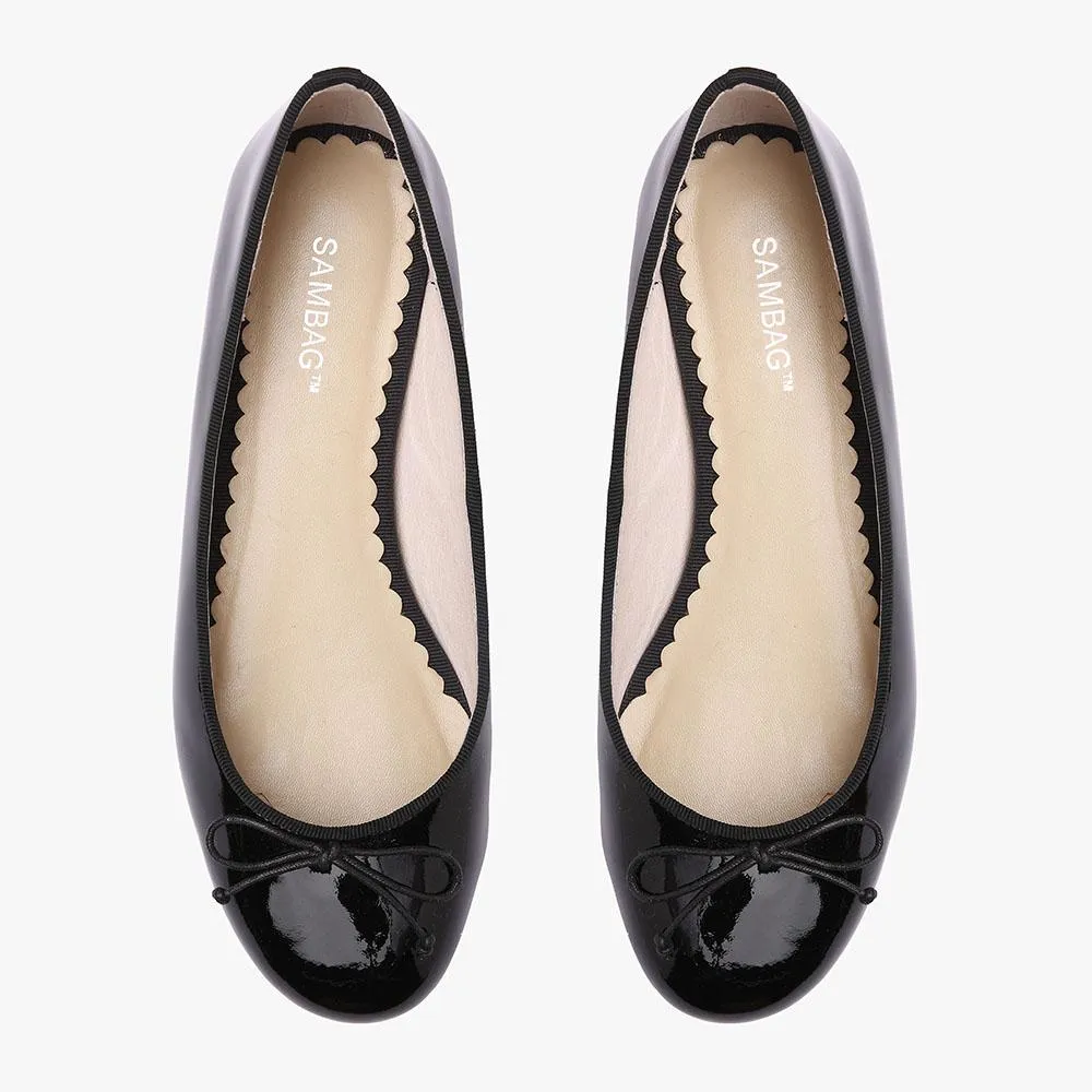 Tina Black Patent Leather Ballet Flat