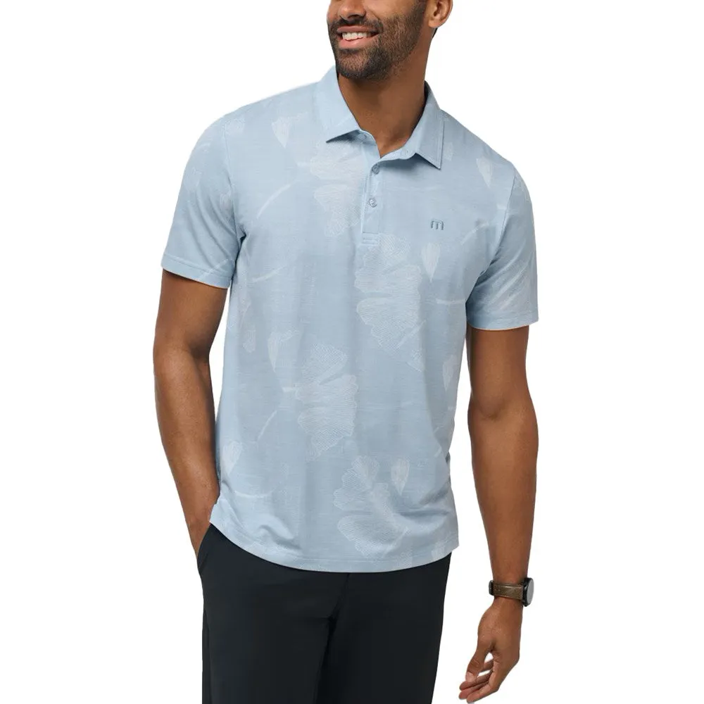 Travis Mathew Featherweight Mist Golf Shirt - Heather Dusty Blue