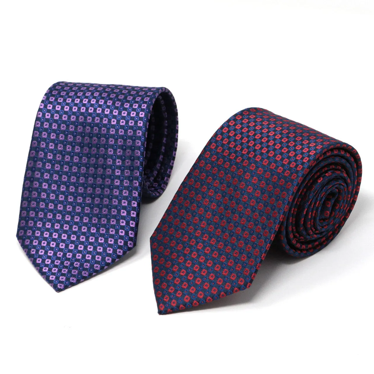 Vibrant Square Pattern Woven Tie - 2 Colors