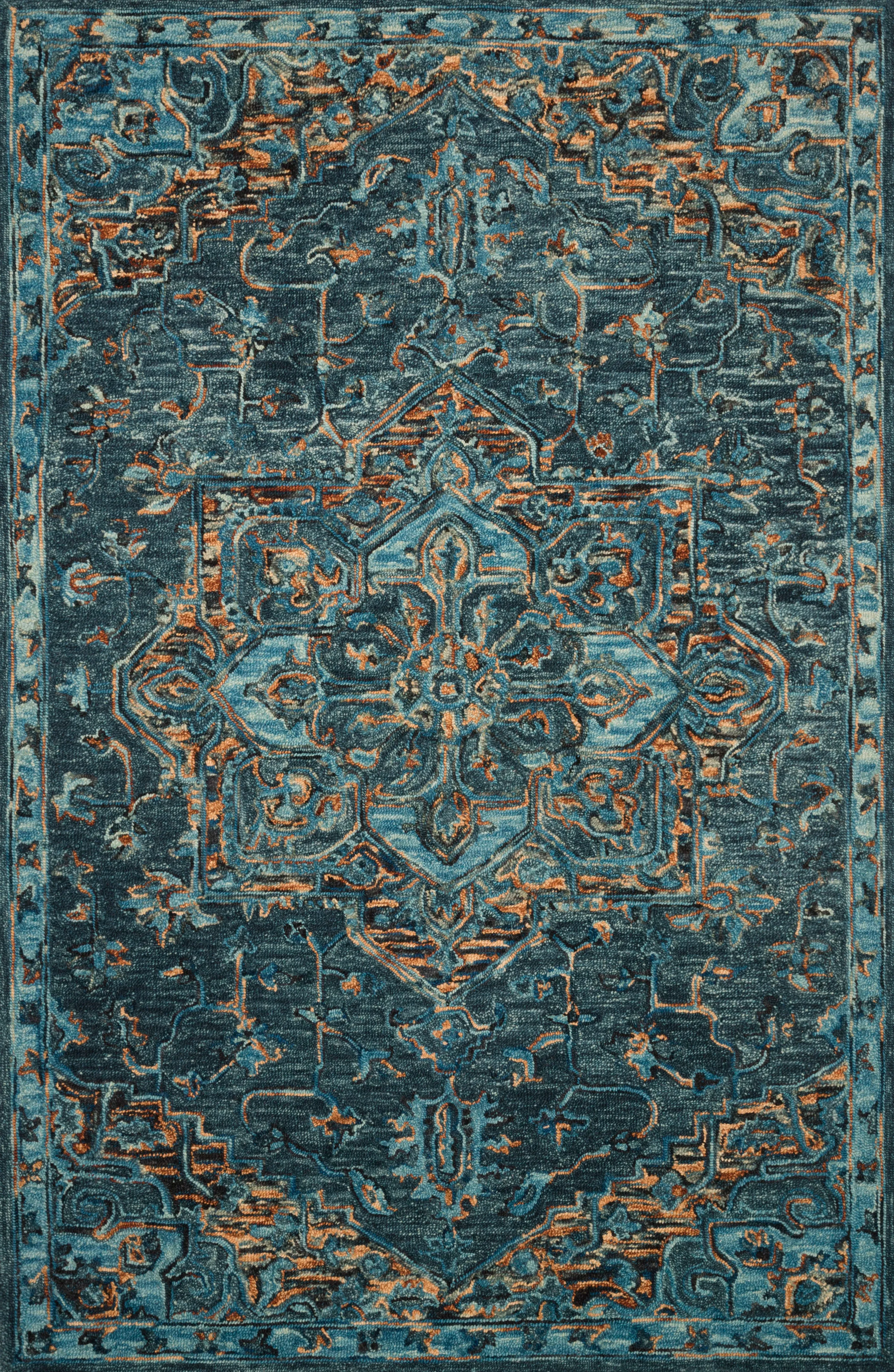 Victoria Rug in Teal & Multi