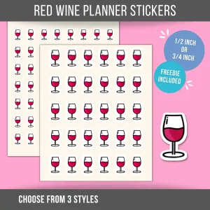 Wine Planner Sticker Red Wine Sticker Happy Hour Rosé Sticker White Drinks And Wine Sticker for Wine Drinkers Calendar Sticker