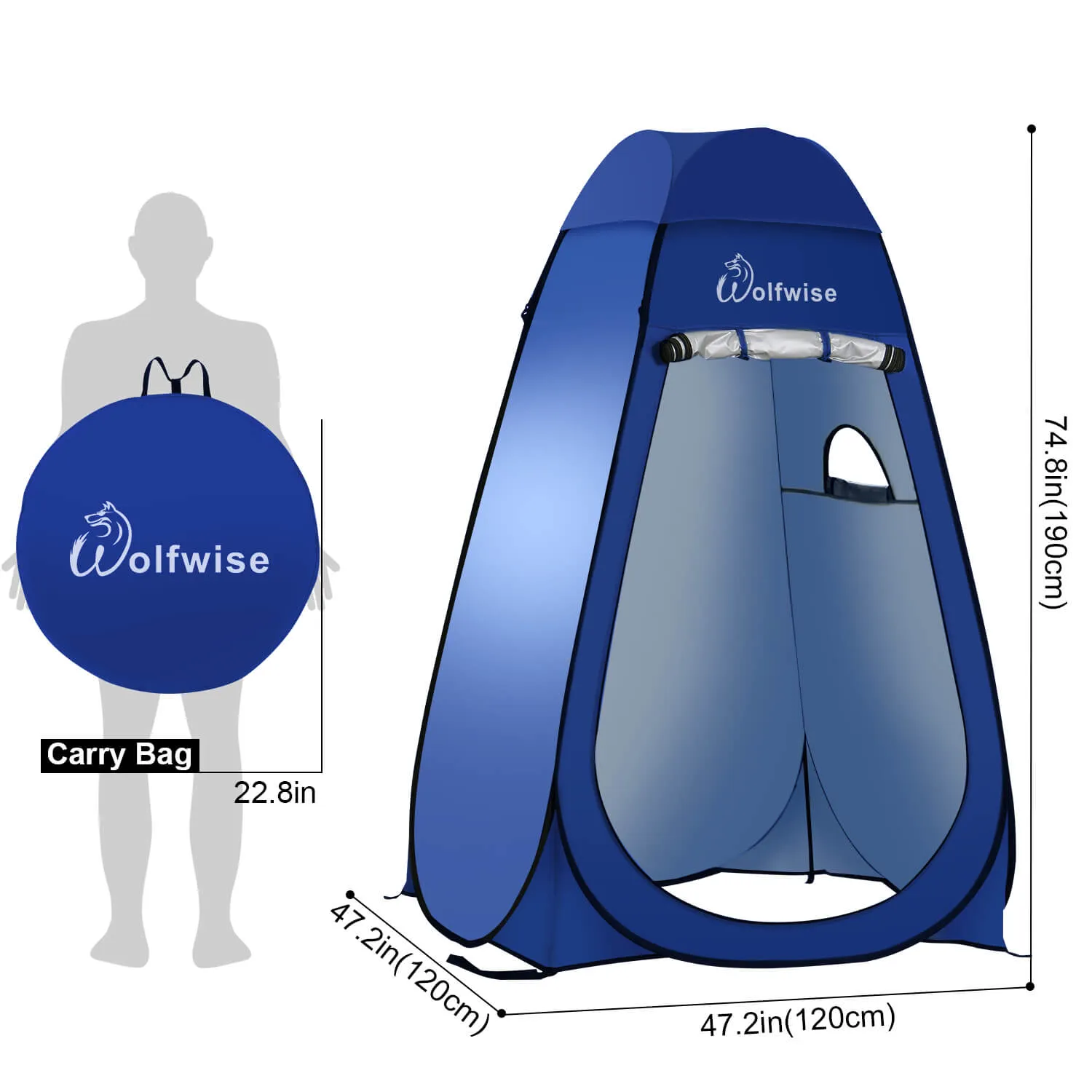 WolfWise Blazers A20 Pop up Privacy Tent Blue