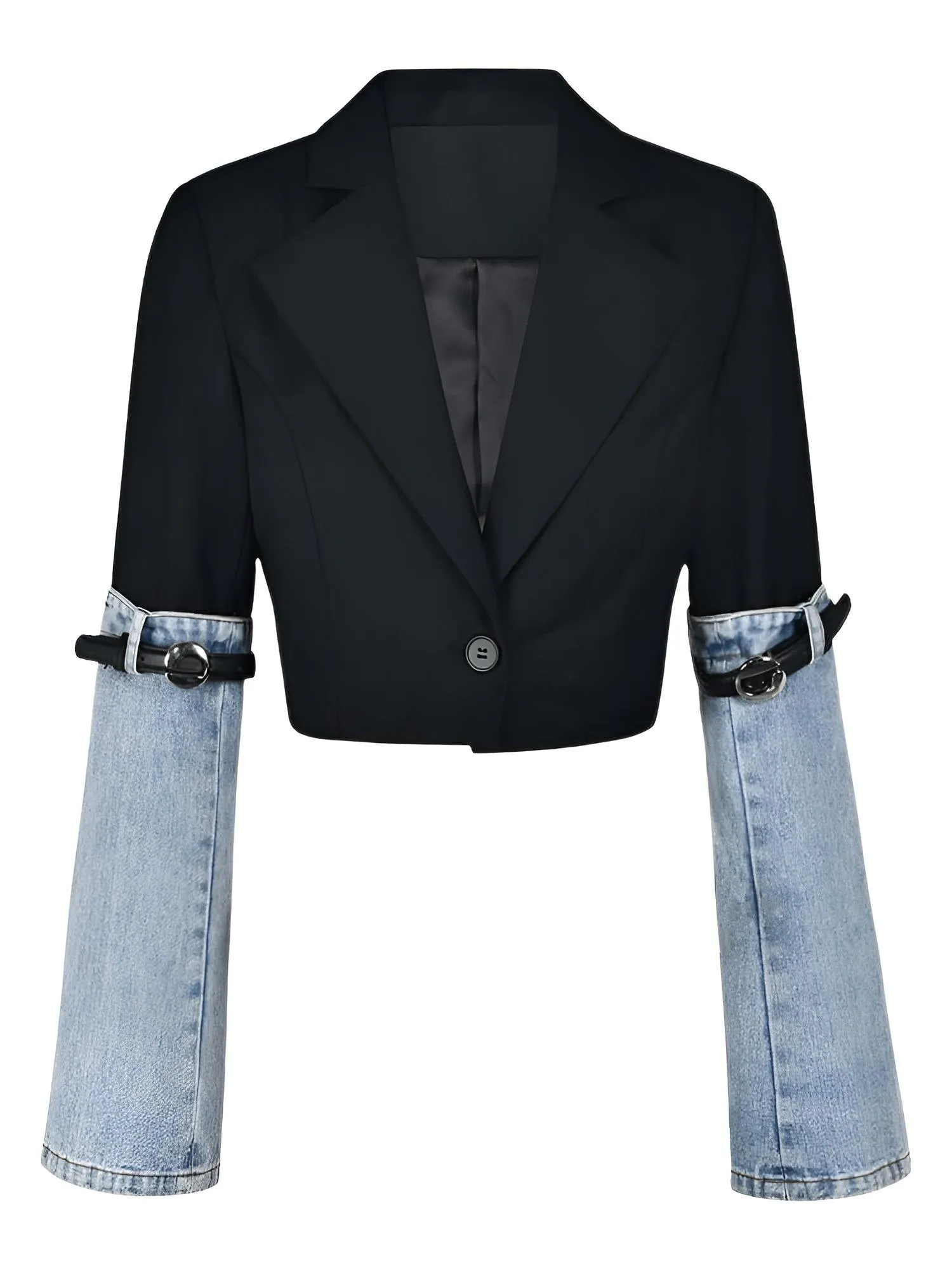 Women's Denim Patchwork Blazer